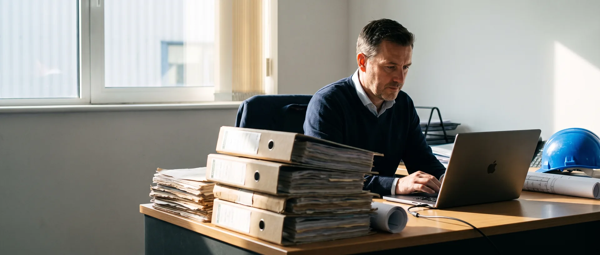 Dirigeant d'une PME du BTP transférant ses données vers un nouveau logiciel